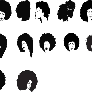Radiant Afro Beauty – USA Gnome Clipart | Afro Woman SVG | Cricut Silhouette Cut File | DXF PNG EPS