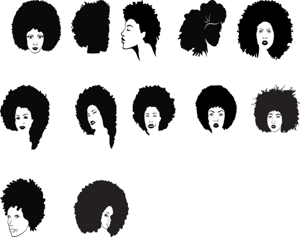 Radiant Afro Beauty – USA Gnome Clipart | Afro Woman SVG | Cricut Silhouette Cut File | DXF PNG EPS